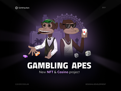 Gambling Apes Webdesign ape apes casino ccl clever code lab cripto crypto design gambling gambling apes graphic design illustration las vegas logo nft ui vegas webdesign