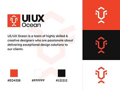 UI UX Ocean - Logo Design 3d brandguideline branding colors design graphic design logo motion graphics typography ui ux uxdesign