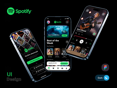 Spotify App Design android app app design app ui branding creative app design design ios app music app music app ui design spotify app ui concept ui design ui trending ui ux ux design