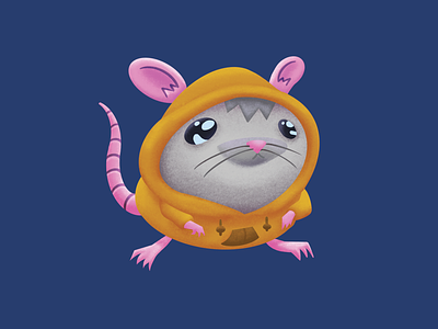 Hood Rat Sticker animal book childrens clothes cute danger fun hood hoodie illustration mouse procreate rat tail