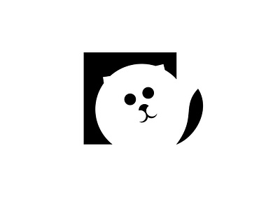 Round cat logo blackandwhite cat design logo logodesign