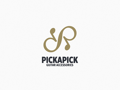 Pickapick Guitar accessories Logo Alternative Version agency design graphic design guitar guitars logo logo designer logo mark minimal music typography