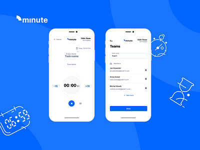 Mobile Design | Minute Time Tracker application design mobile peak productdesign report time tracker ui ux