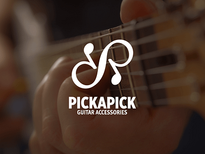 Pickapick guitar accessories logo presentation 2022 agency branding design graphic design logo logo mark minimal music typography vector