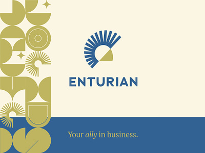 Enturian - Logo, Naming, Brand Development ally brain business centurion defend fight human kansas logo man shield sinew tax wichita wiens