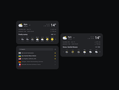 Weather Widget ui ui kit ux uxui web design