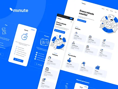 Landing Page | Minute Time Tracker branding design desktop landing mobile page peak product page ui ux website