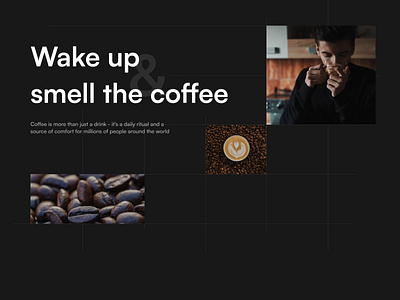 Hero section - Coffee Landing Page branding coffee dark design landing page ui uiux web design