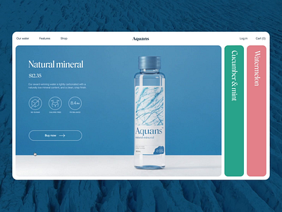 Ecommerce Website for Water Brand animation branding design ecommerce graphic design interaction design interface marketing motion graphics scroll ui ui design user experience ux water web web design web marketing web page website