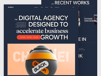 Inte-Agency Website Homepage agency agency homepage agency web agency website awe business company corporate creative development agency marketing marketing agency portfolio ui web web3 website