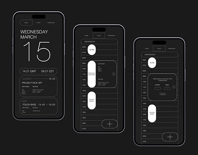 UI Concept - Clean Time Blocking App app branding design graphic design ui ux