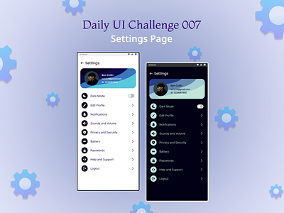 Daily UI Challenge 007- Settings Page 007 settings page daily ui daily ui challenge daily ui challenge 007 dark mode ui light mode ui setting design setting page setting page design setting page ui ui ui design ui designer ui ux ui ux design user experience user interface ux ux design ux designer