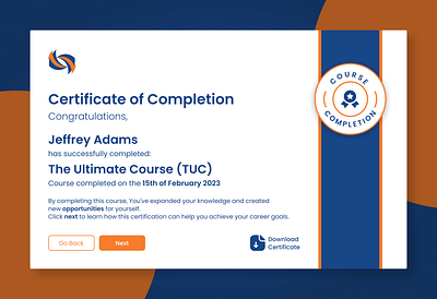 Certificate of Completion UI by Hussein Al-Shammari on Dribbble