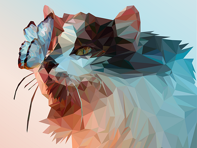 Poly-cat cat graphic design low poly art low poly desgin lowpoly poly art polygonal polygonal art