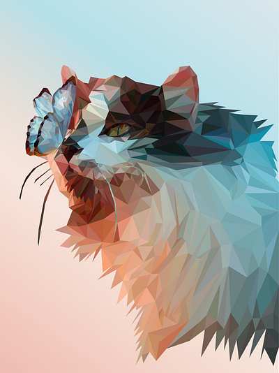Poly-cat cat graphic design low poly art low poly desgin lowpoly poly art polygonal polygonal art