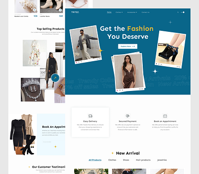 Tritez: Fashion Store Landing Page design fashion landing page store ui ui design