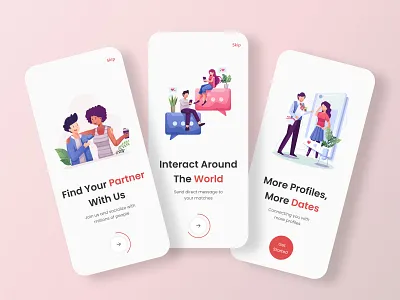 Onboarding Screens for Dating App app app design apps clean design mobile app mobile app design