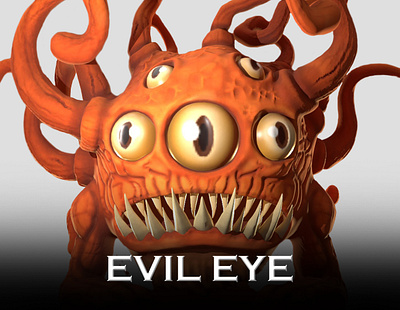 Evil Eye 3D model 3d character design modeling monster stylised texturing