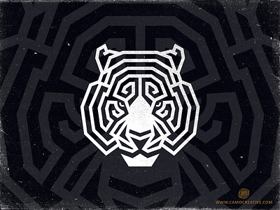 Tiger camocreative cat design head logo mascot pattern stripe tiger wild