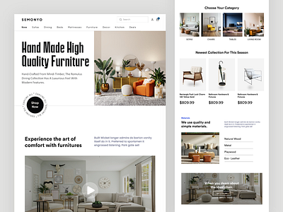 Furniture Website Home Page daily ui challenge design ecommerce website graphic design home page interface landing page minimal ui sketch ui ui design ui designer ui ux design uiux user experience ux design web web site web ui webdesign