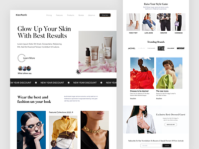 Beauty Store Home Page Website adobe xd beauty website design ecommerce website figma home page interface landing page minimal ui typography ui ui ux design uiux user interface ux ux design web web ui webdesign website