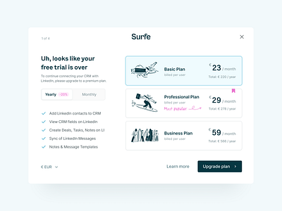 Payment flow | Surfe b2b modals payment popup saas ui uidesign