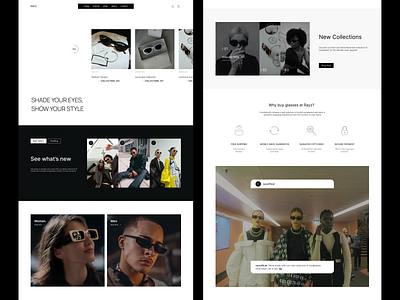 RAYZ | Sunglasses Ecommerce branding creative design dribbble graphic design graphicdesign inspiration interface logo navbar typography ui uiux userexperience ux visualdesign webdesign