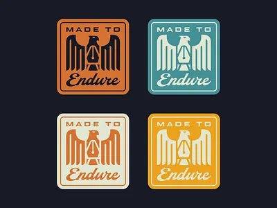 Made to Endure art badge bird branding concept crest design eagle hand drawn hand lettering handlettering illustration illustrator lettering outdoors patch pen retro sketch vintage