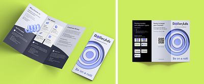 Various trifold brochure designs for startup companies advertisement brochure logo tech trifold typography