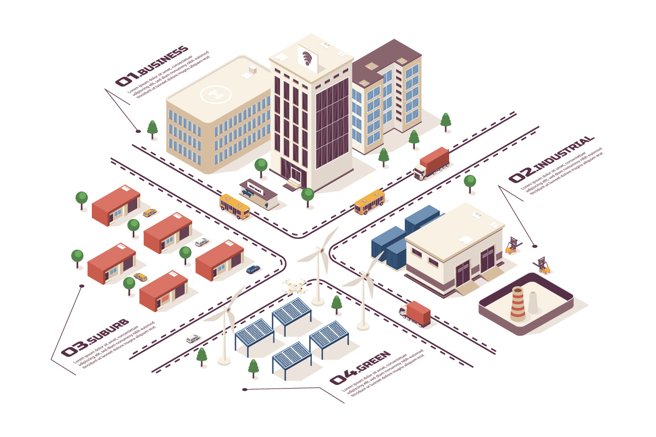 Smart City Isometric Infographic by alexdndz on Dribbble