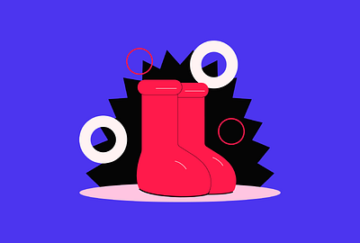 Big Red Boots digital illustration fashion flat illustration illustration 2d illustrator shoes vector
