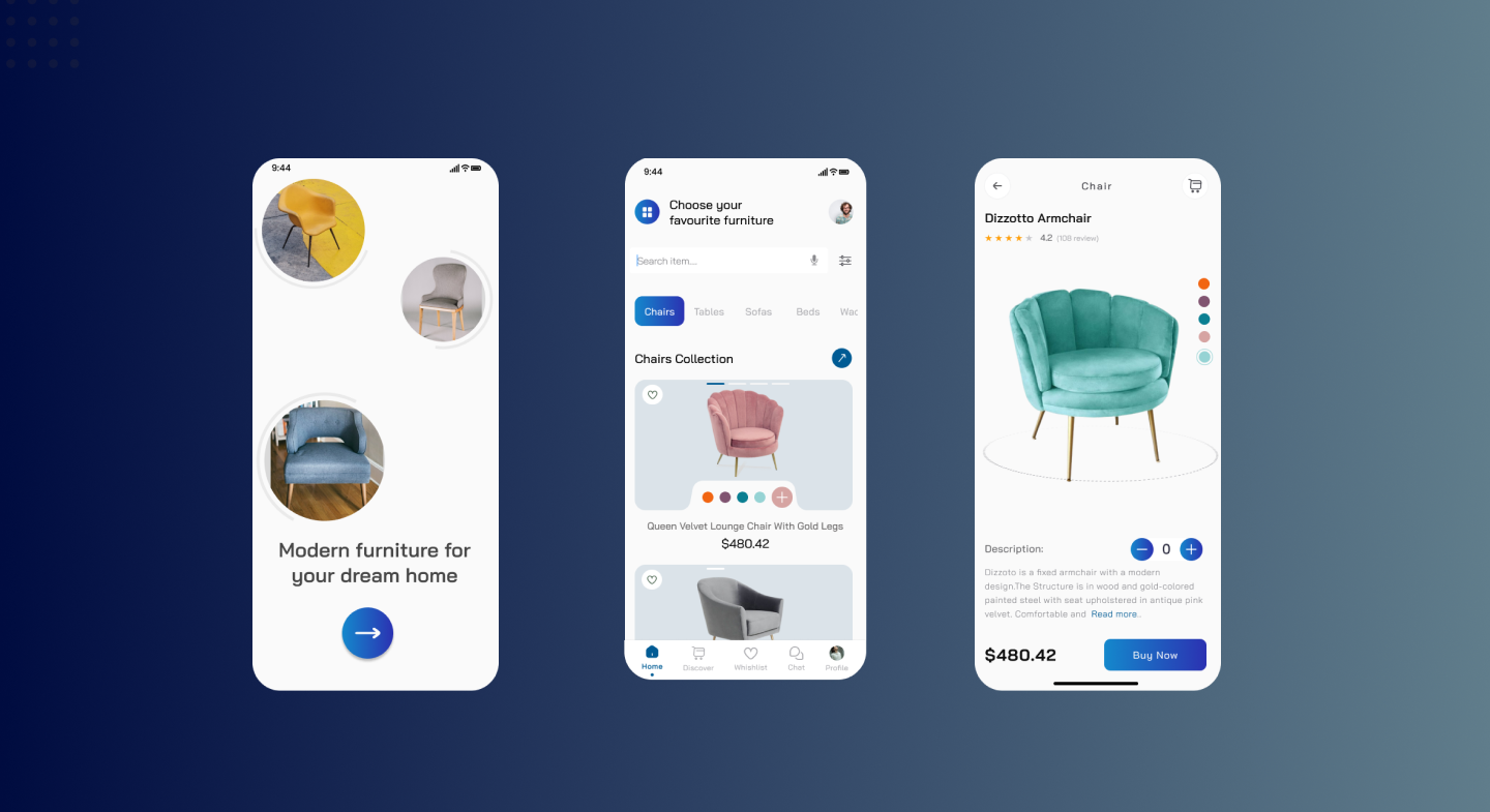 Furniture shop app by khushi_design on Dribbble