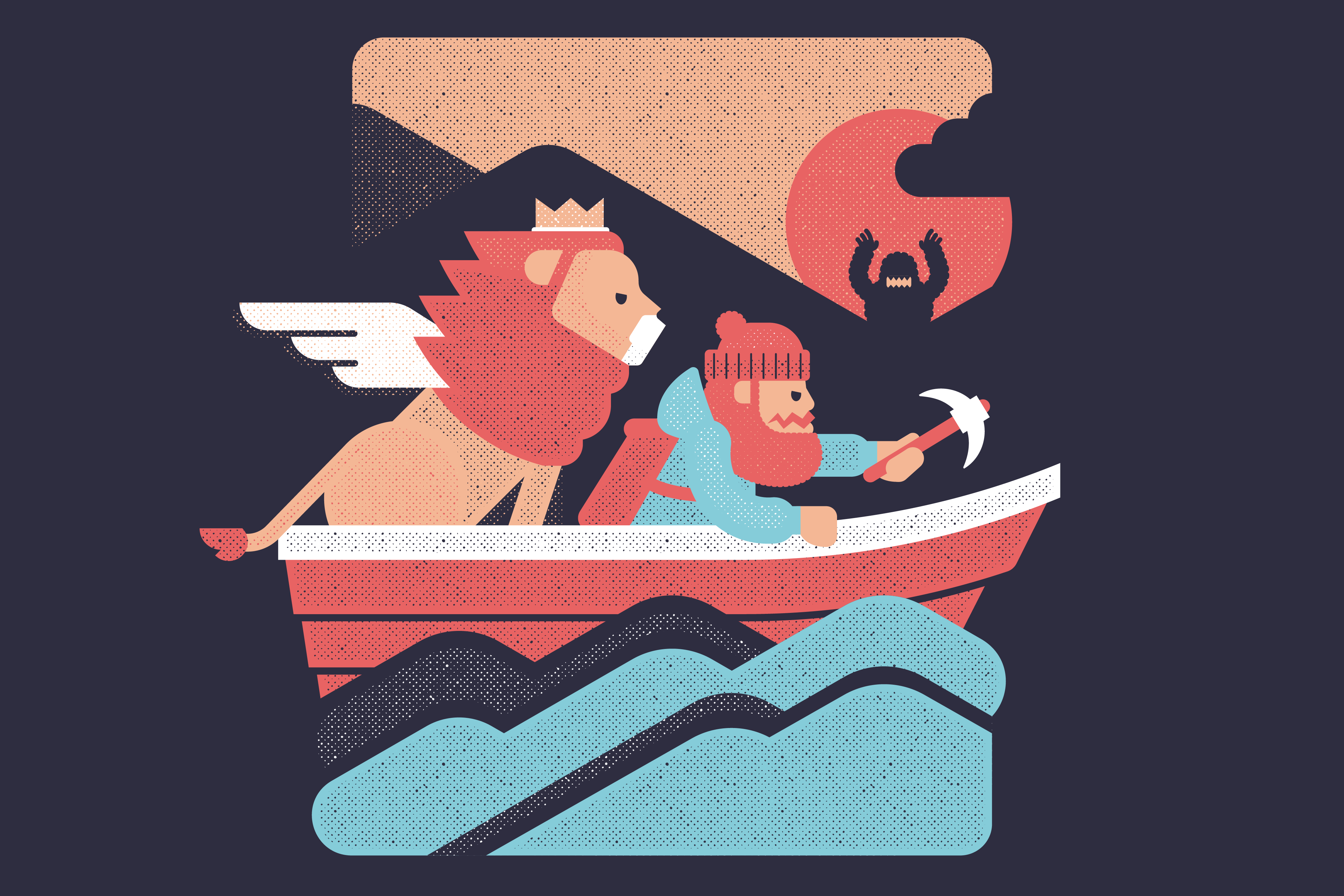 Team Shirt four color illustration