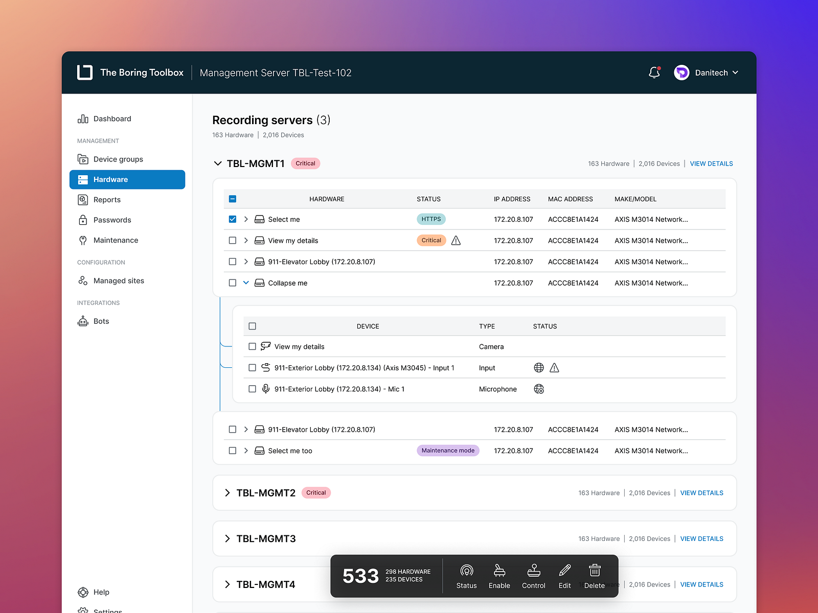 UI redesign for a security systems management platform by Jason Carlin ...