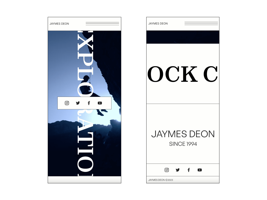 Landing page on mobile