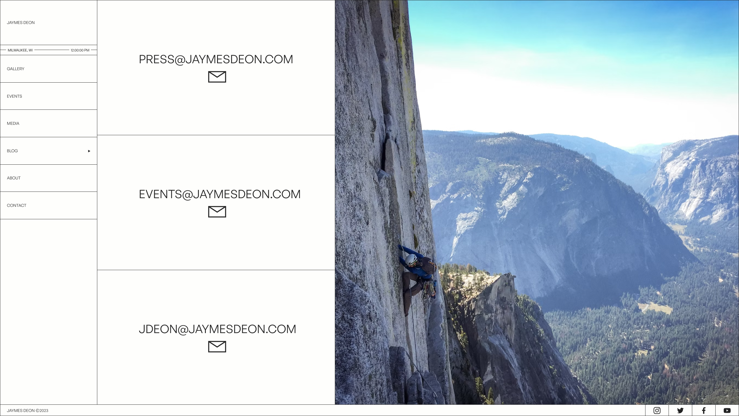 Contact page on desktop