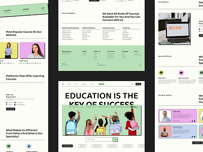 Educational Landing Page Concept best clean design college course education educational website kids landing page minimal minimalist new popular ratul ui school teacher top ui design university ux design website