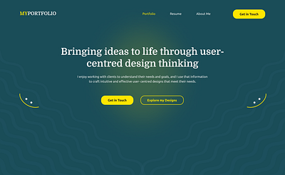 Designer's Portfolio Hero Page design designer desktop hero landing page ui