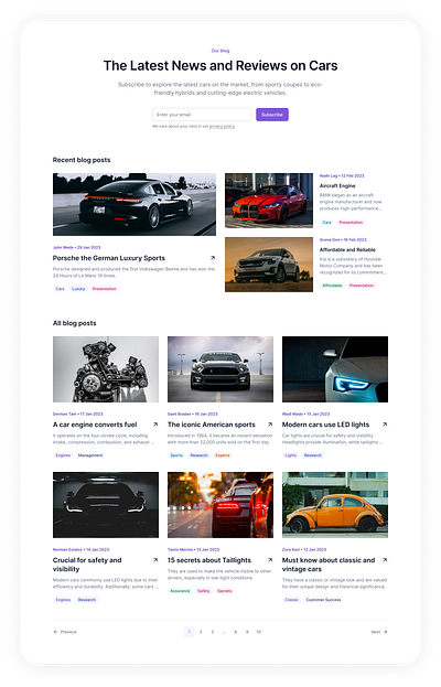 Cars Blog | News & Reviews bllog branding cars design front end designer graphic design minimalist ui user user interface design ux