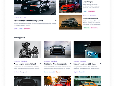 Cars Blog | News & Reviews bllog branding cars design front end designer graphic design minimalist ui user user interface design ux