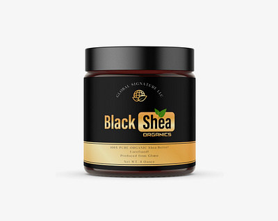 Pure Black Shea Organics body butter label design organics product label shea