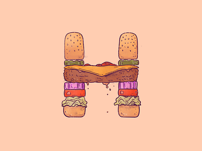 36 Days of Type: Hamburger 36 days of type art burger design drawing fast food food foodie h hamburger illustration type typography