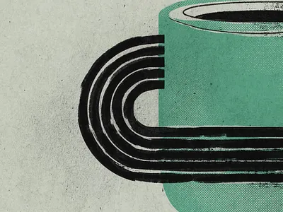 C is for coffee - 36 days of type 36 days design illustration mid century texture type typography