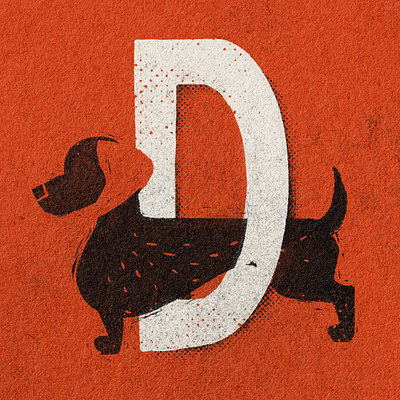 D is for dog - 36 days of type 36 days d design dog illustration letter texture type typography vector