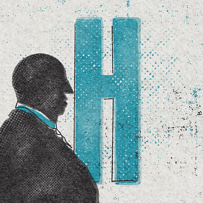 H is for hitchcock - 36 days of type design h hitchcock illustration letter mid century texture type typography