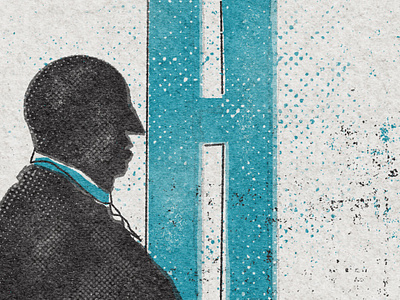 H is for hitchcock - 36 days of type design h hitchcock illustration letter mid century texture type typography