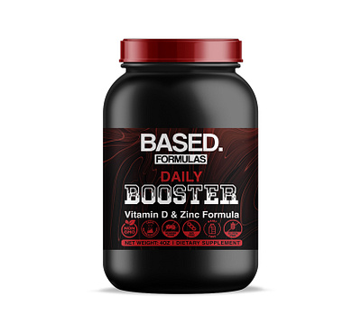 Daily Booster Supplement Bottle Label booster daily design label label design product label design protein supplement