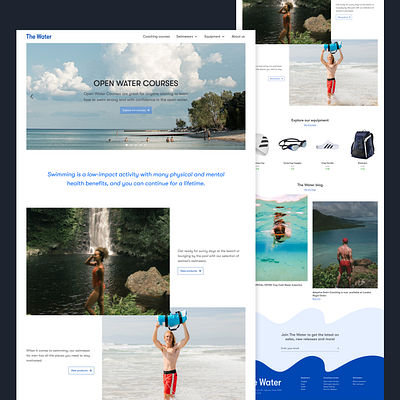 Concept shot #09 blue concept minimal ocean sea swimming ui web design website