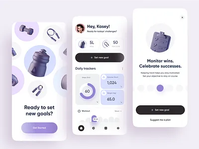 Fitness goal tracking app concept app concept fitness goal goal setting goal tracking habit tracking sport ui