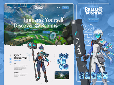 Realm Runners: Web3 Game Concept adventure blockchain character crypto esports game gamer gaming graphic design illustration map metaverse mobile game nft pc rpg ui universe web3